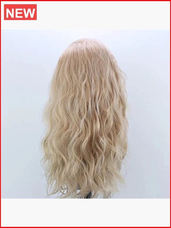Long Natural Curly Glueless Lace Front Wig Heat Resistant Fiber main image 4